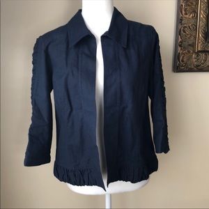Christopher and Banks Navy Blue Open Front Blazer